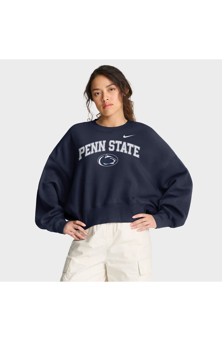 Nike Women's Nike Navy Penn State Nittany Lions Oversized Phoenix Arch Pullover Sweatshirt, Main, color, Navy