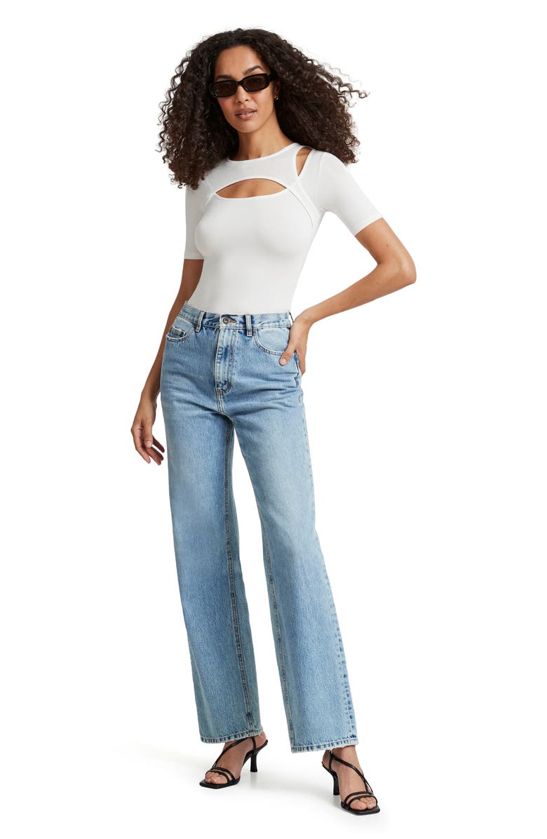 Marcella Bowen Cutout Top, Alternate, color, Off White