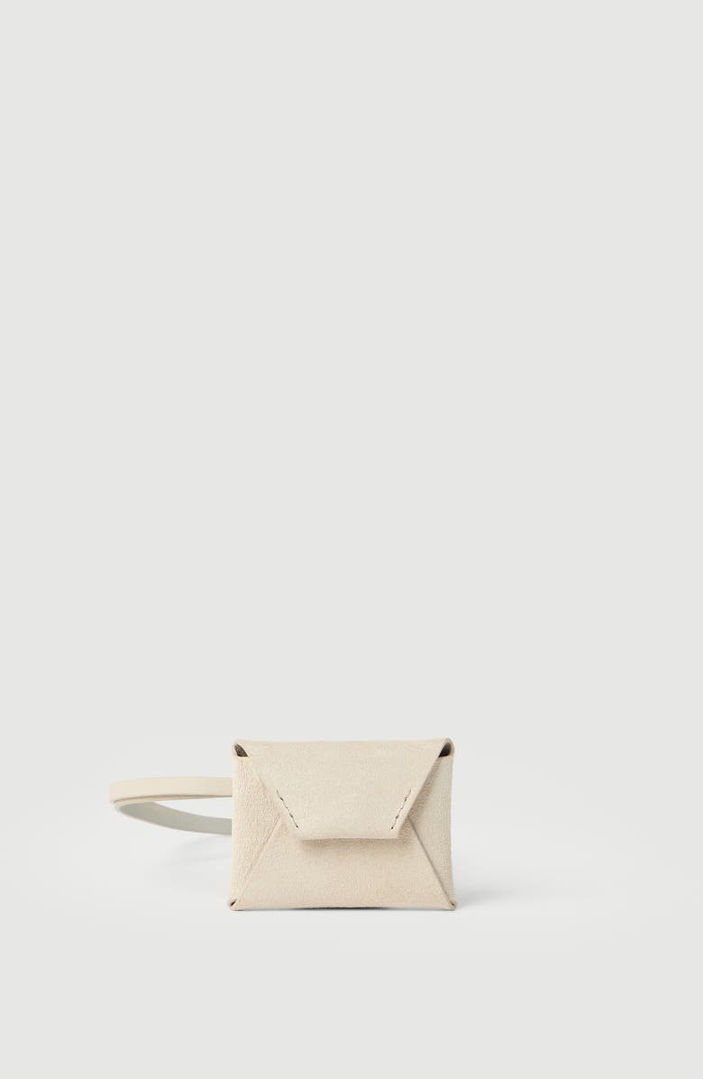 Brunello Cucinelli Suede bag charm, Alternate, color, Ivory