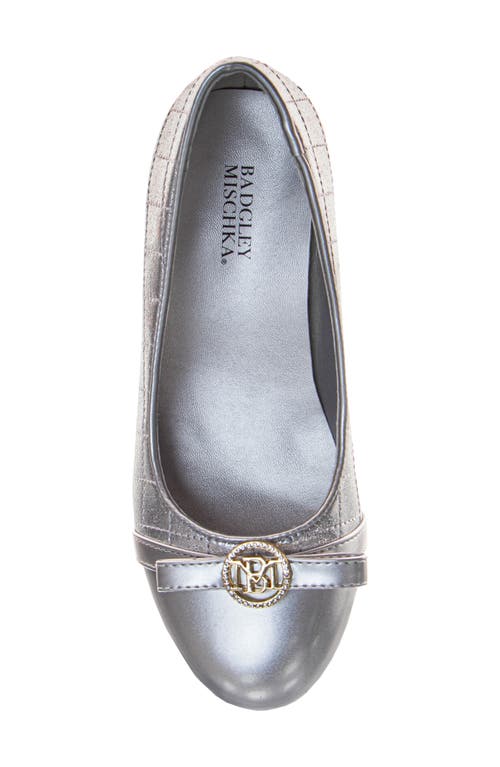 Badgley Mischka Collection Kids' Cap Toe Pump In Silver
