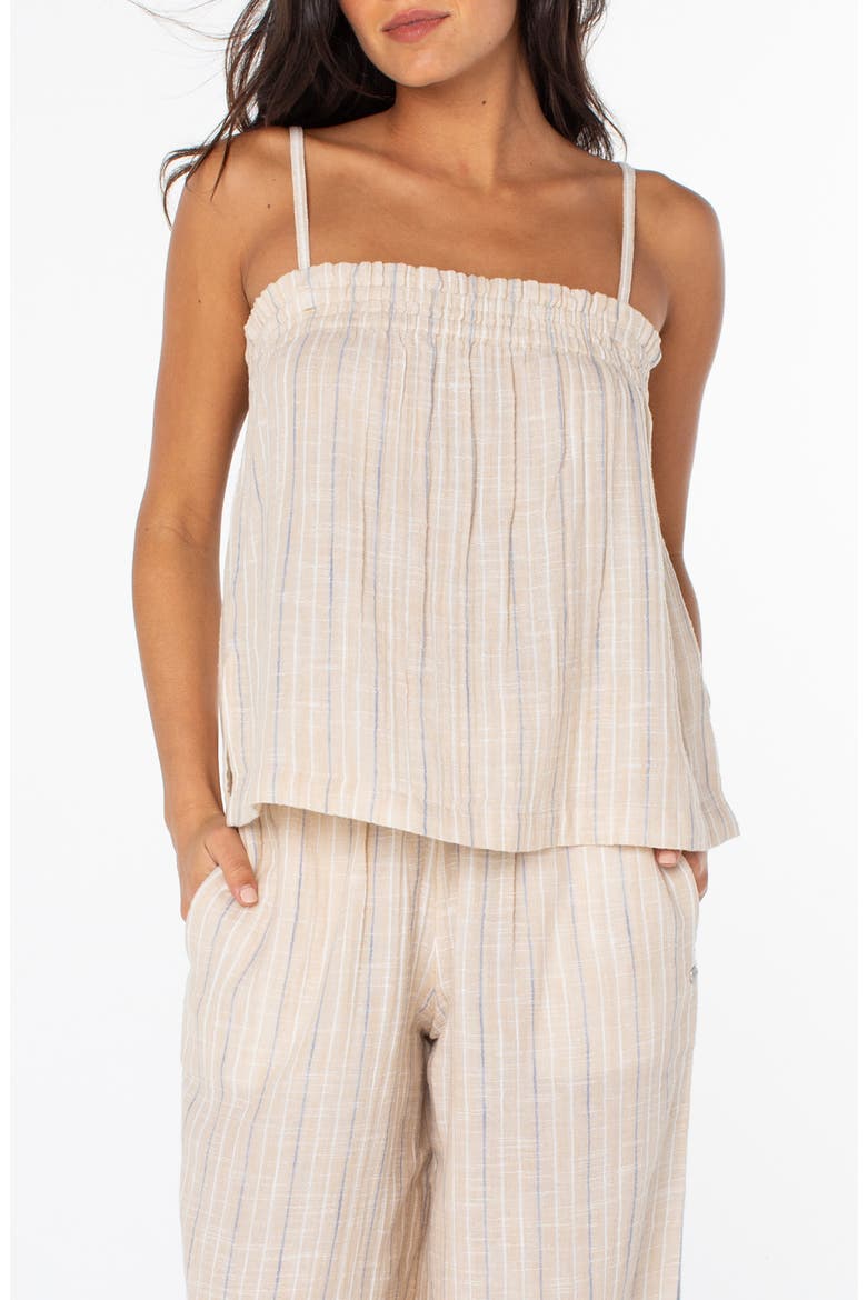 Offshore Stripe Cotton Camisole, Main, color, DOESKIN