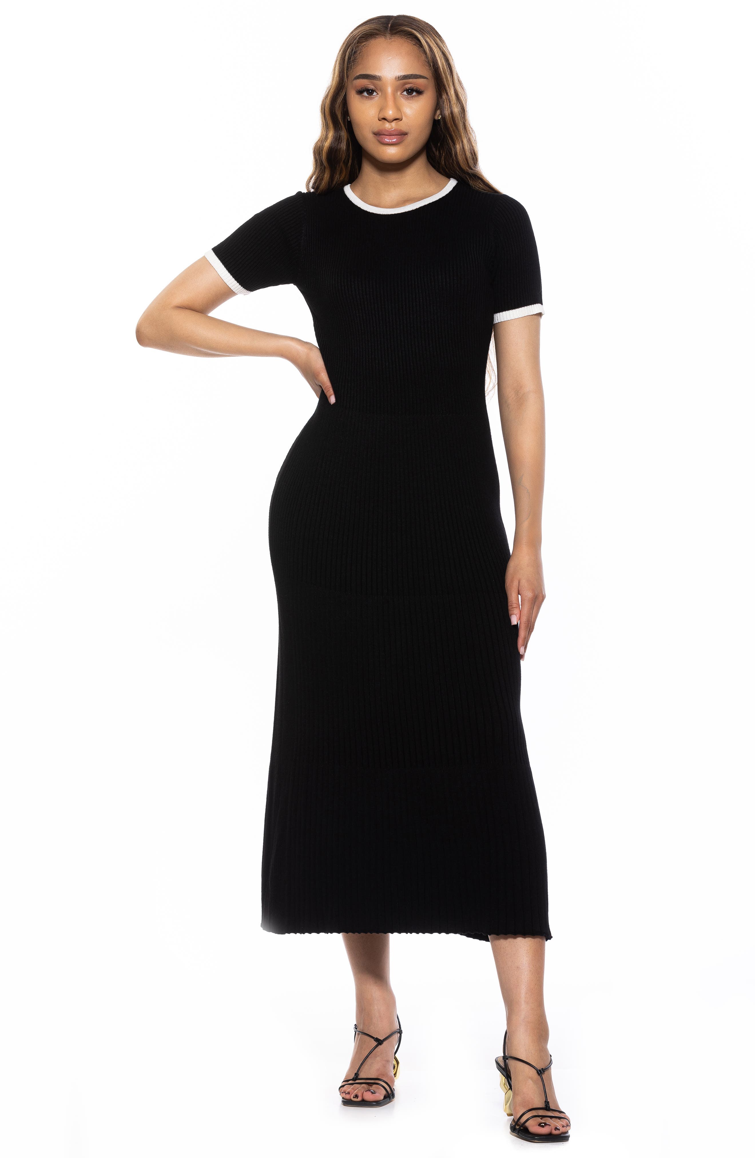 Alexia Admor Keiko Rib Ringer Midi Sweater Dress (Women) | Nordstromrack