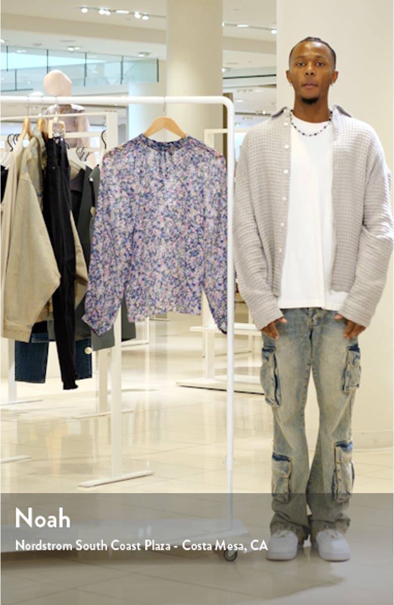 Floral Print Puff Sleeve Shirt, sales video thumbnail