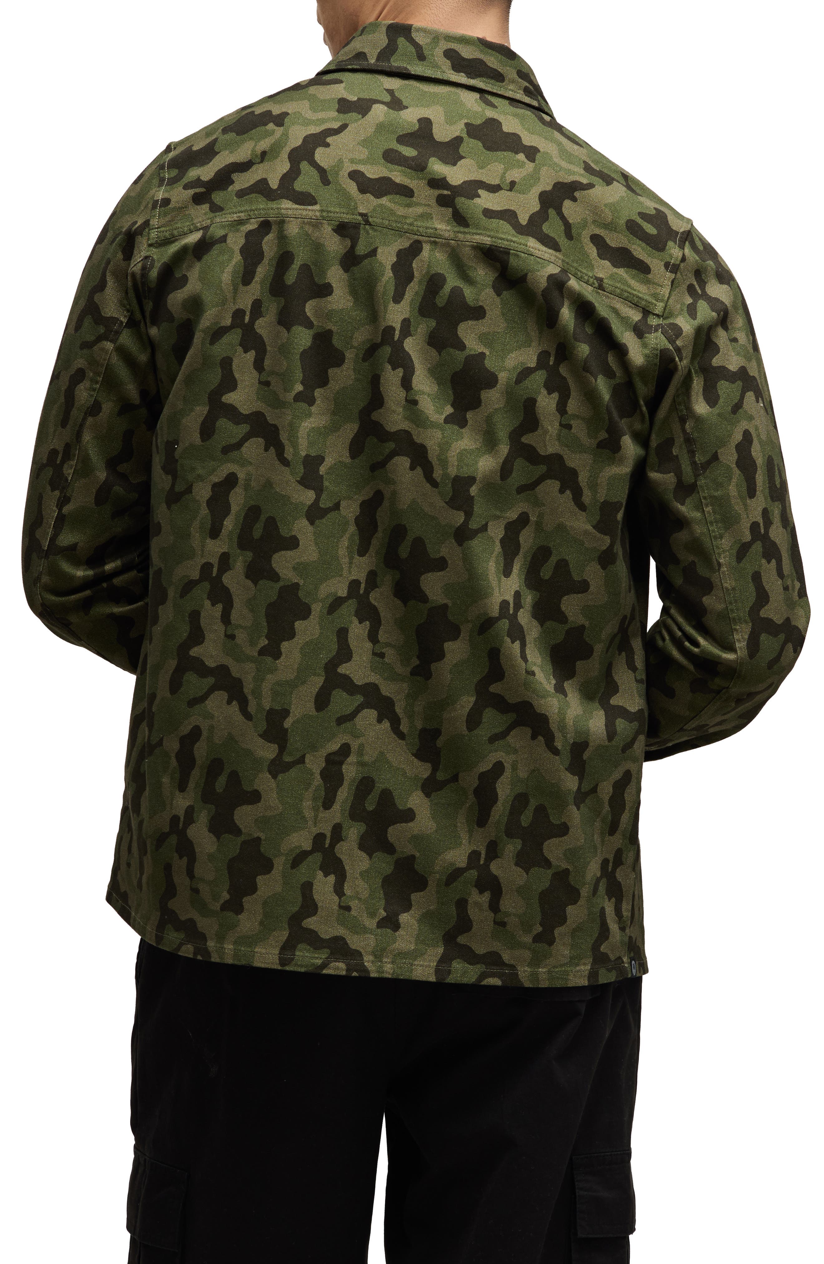 Camo Cotton Twill Button-Up Shirt Jacket - image 2