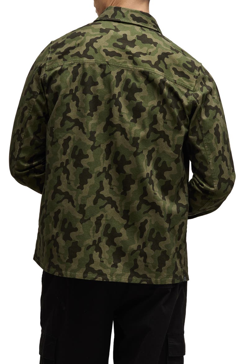 Camo Cotton Twill Button-Up Shirt Jacket, Alternate, color, MILITARY CAMO