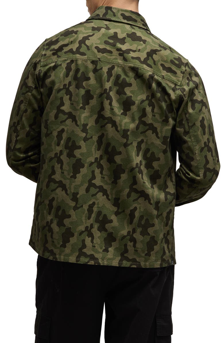 Barefoot Dreams<sup>®</sup> Camo Cotton Twill Button-Up Shirt Jacket, Alternate, color, 