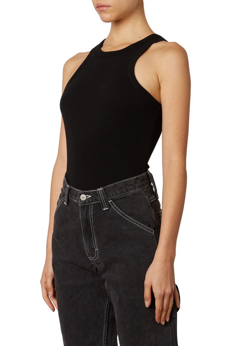 Jersey Racer Tank, Alternate, color, BLACK