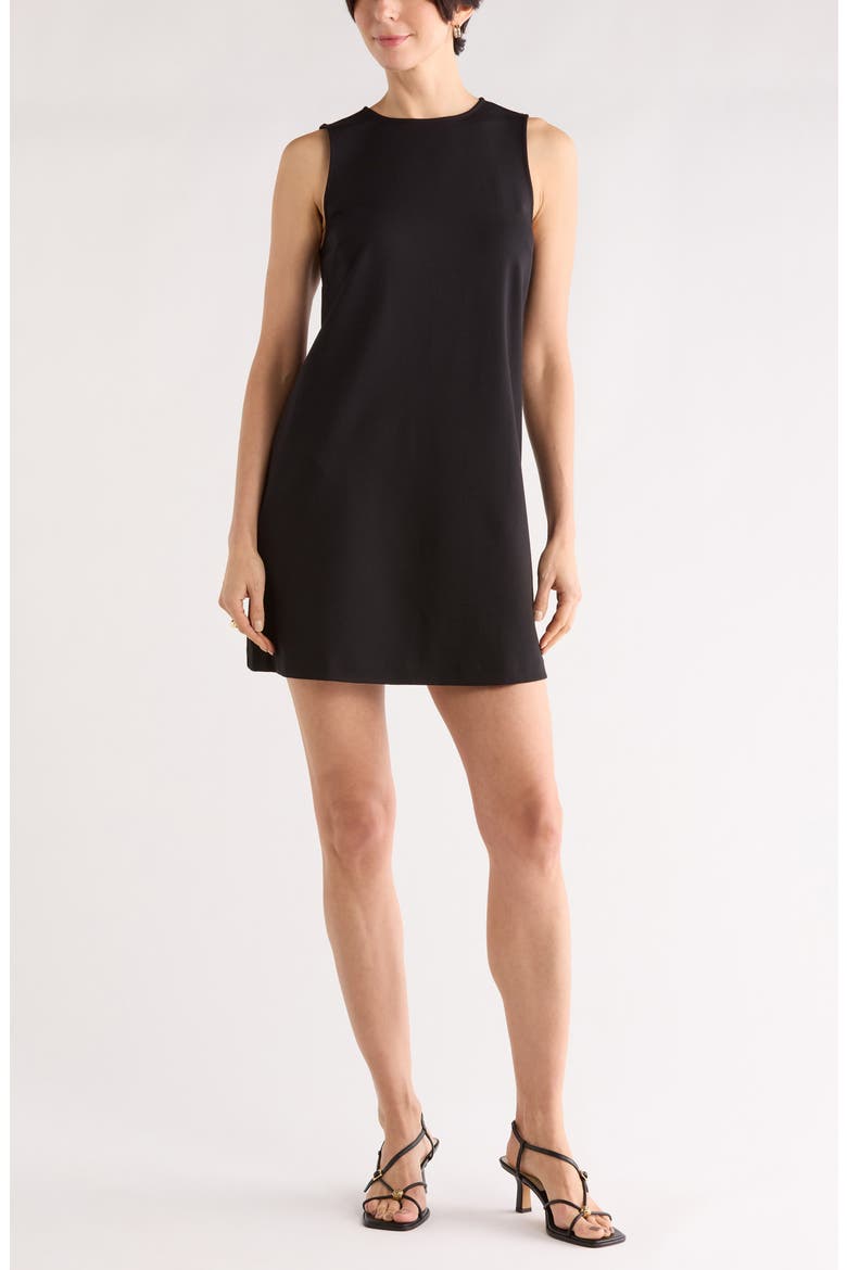 Sleeveless Ponte Shift Dress, Main, color, BLACK