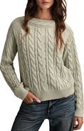 Lucky Brand Cable Stitch Boat Neck Cotton Sweater