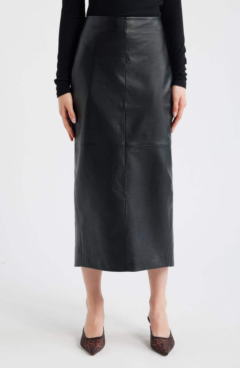 AllSaints Dorina Ruffle High-Low Skirt, Main, color, Black