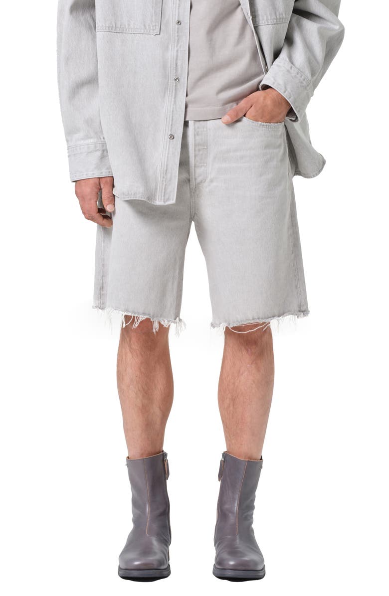 AGOLDE Anson Raw Hem Denim Shorts, Main, color, Coin