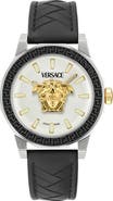 Versace Medusa Deco Leather Strap Watch, 43mm