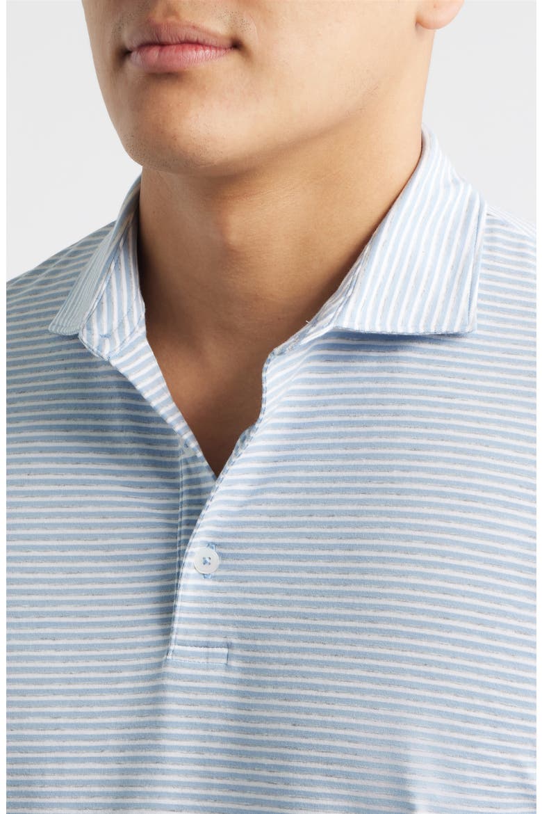Crown Stripe Relaxed Fit Cotton Polo, Alternate, color, CLOUDY BLUE