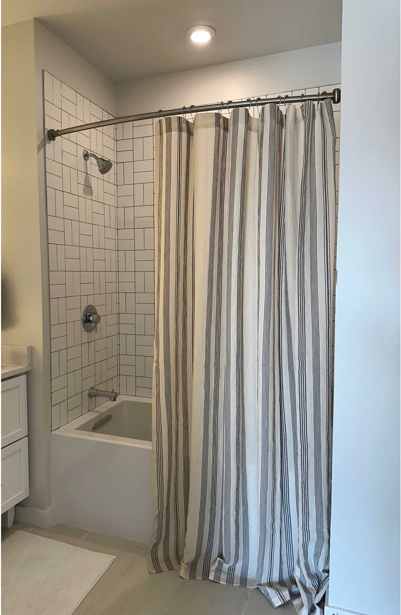 Olive & Linen Soho Supersoft Shower Curtain, Alternate, color, Gray