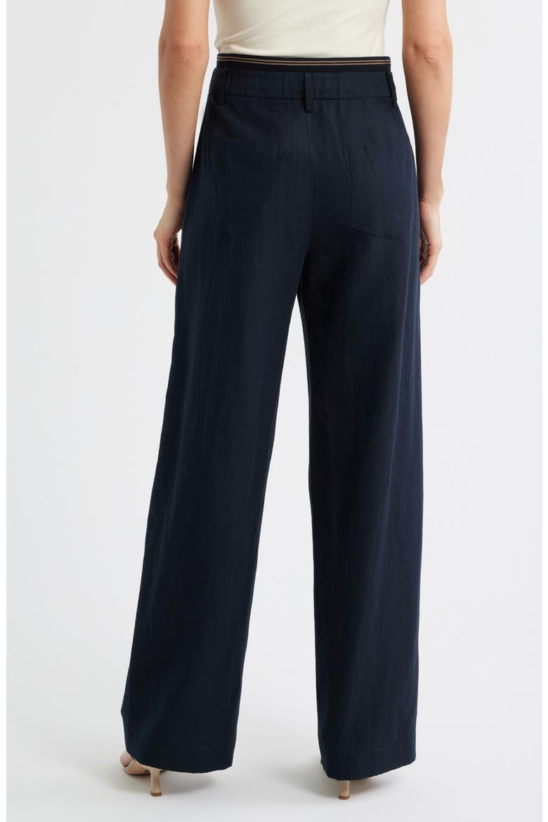 Rib Waistband Wide Leg Pants, Alternate, color, COASTAL