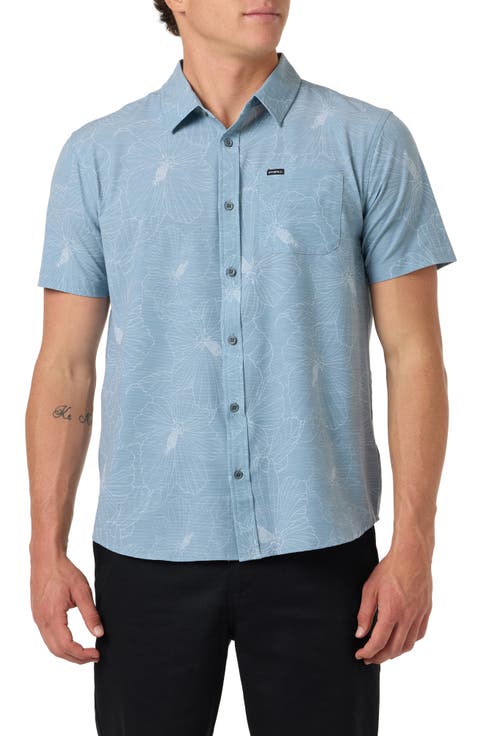 UPF Slub Standard Short Sleeve Performance Button-Up Shirt