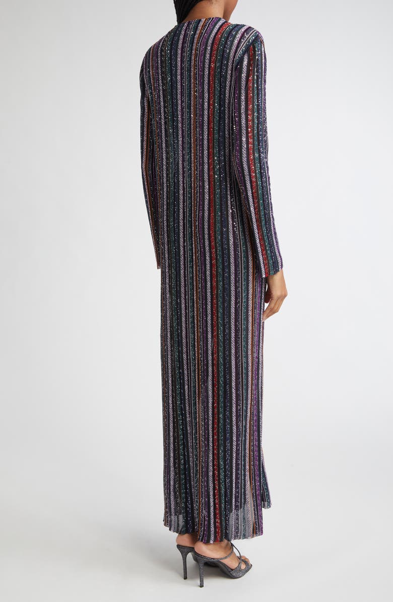 Missoni Sequin Stripe Metallic Cardigan, Alternate, color, Multi Orange Purp Blk Tones