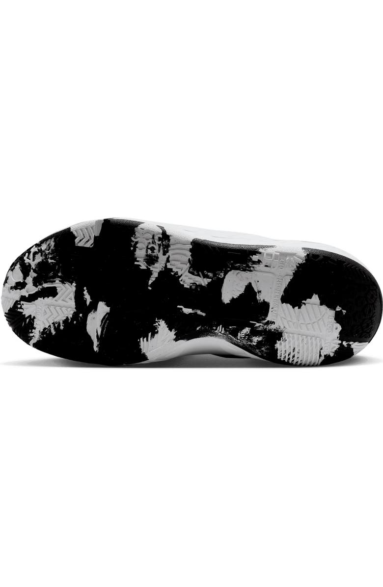 Nike Kids' Team Hustle D 12 Basketball Shoe, Alternate, color, White/ Black/ White