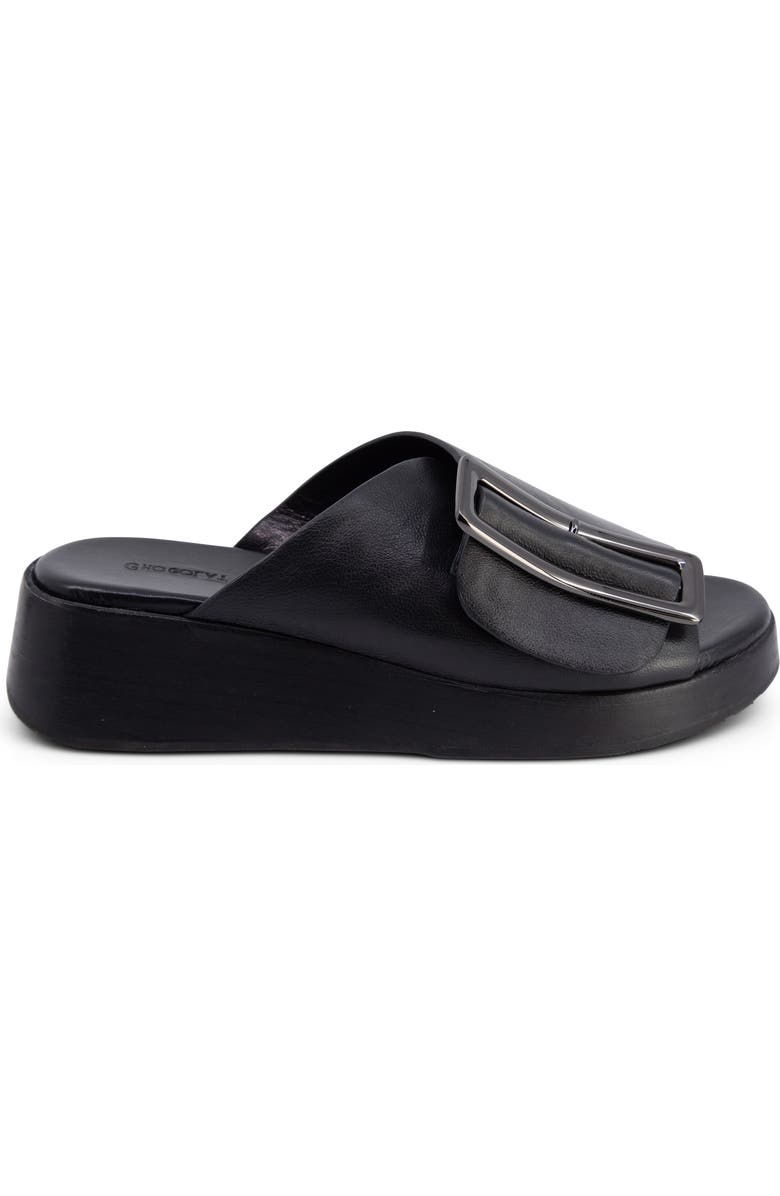 Chocolat Blu Ela Platform Wedge Slide Sandal, Alternate, color, Black Leather