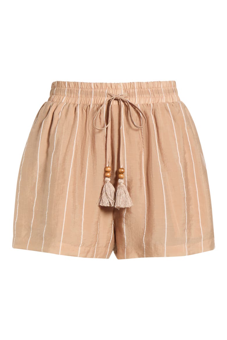Drawstring Cover-Up Shorts, Alternate, color, TAN