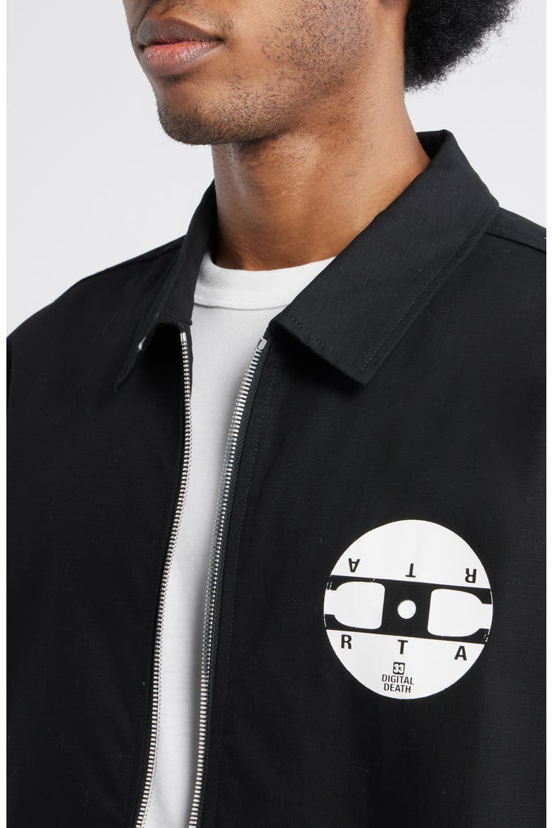 Van Record Graphic Ripstop Cotton Jacket, Alternate, color, BLACK VINTAGE RECORD