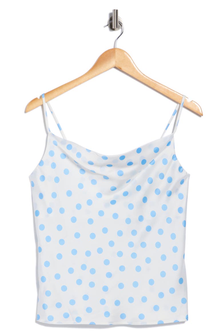 Sleeveless Cowl Neck Tank, Alternate, color, WHITE/ BLUE