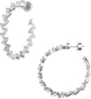 Nordstrom Cubic Zirconia Baguette Hoop Earrings