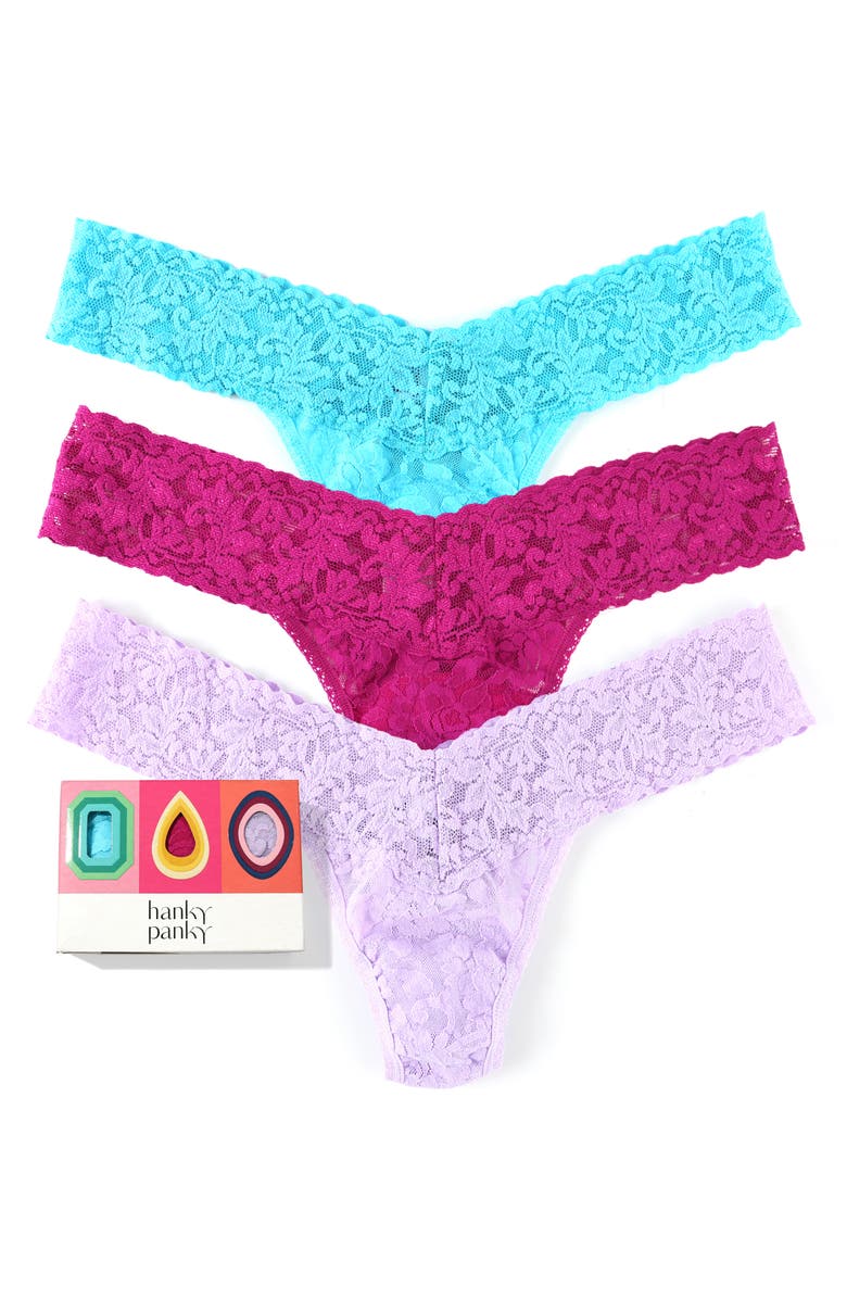 Hanky Panky Holiday Assorted 3-Pack Low Rise Thongs, Main, color, 