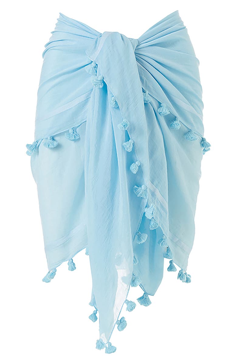 Melissa Odabash Tassel Cover-Up Pareo, Alternate, color, Sky