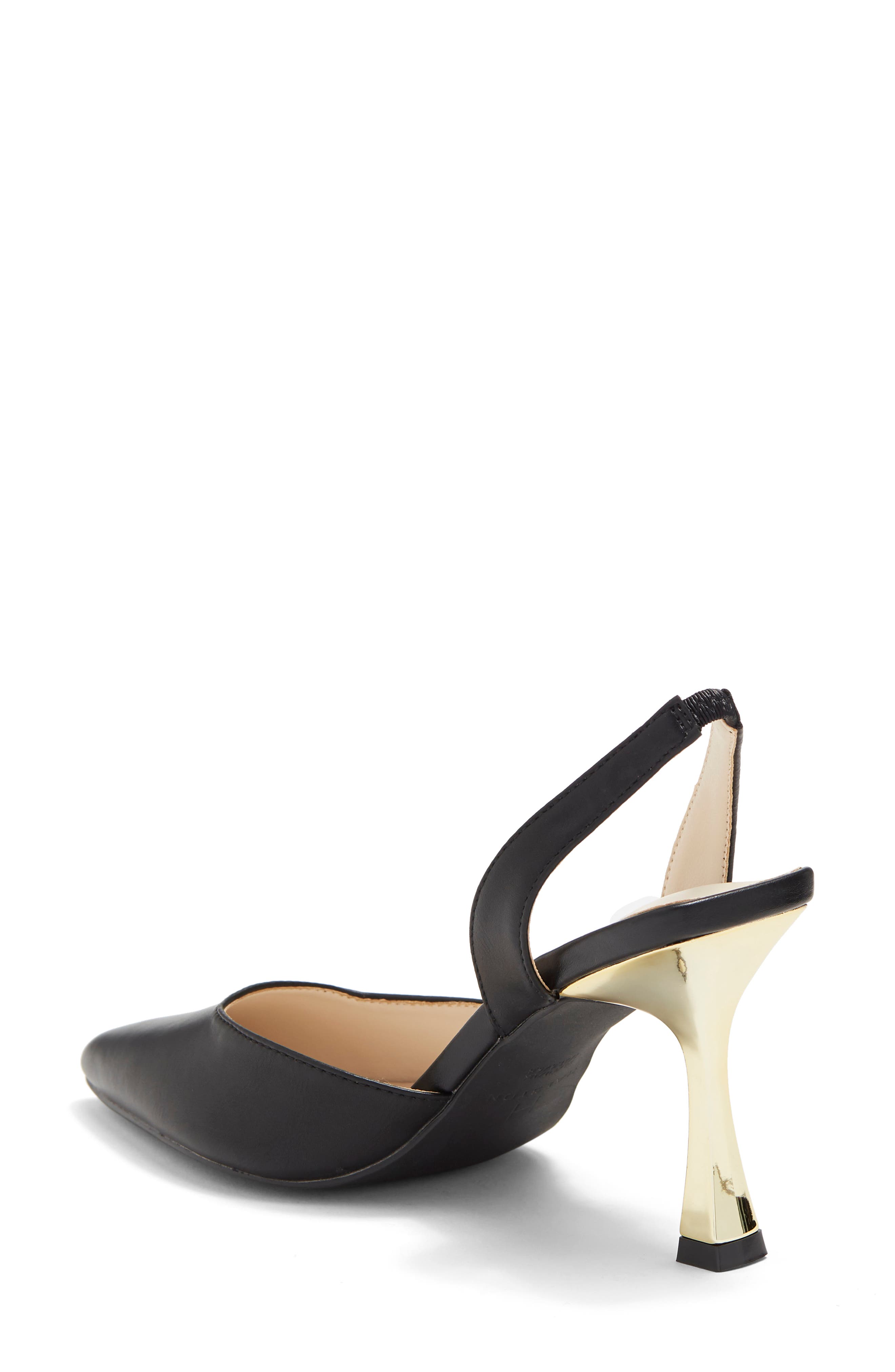 H HALSTON Gala Metallic Heel Slingback Pump, Alternate, color, 