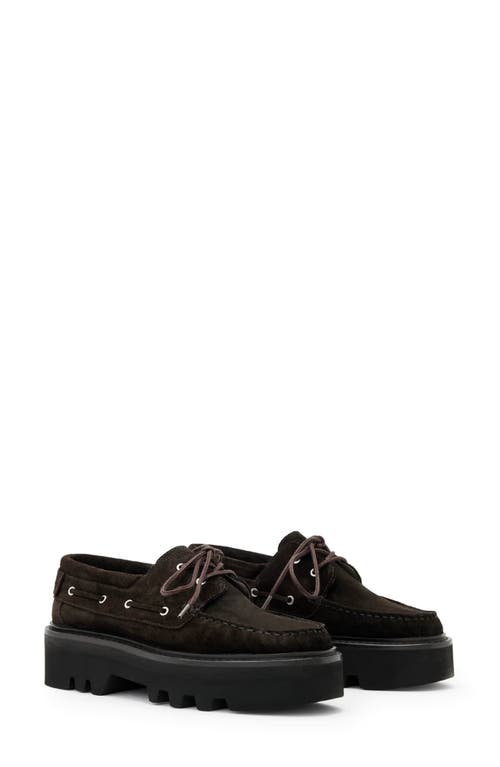Allsaints Aastha Platform Boat Shoe In Brown