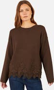 Yumi Relaxed Floral Lace Trim Jumper