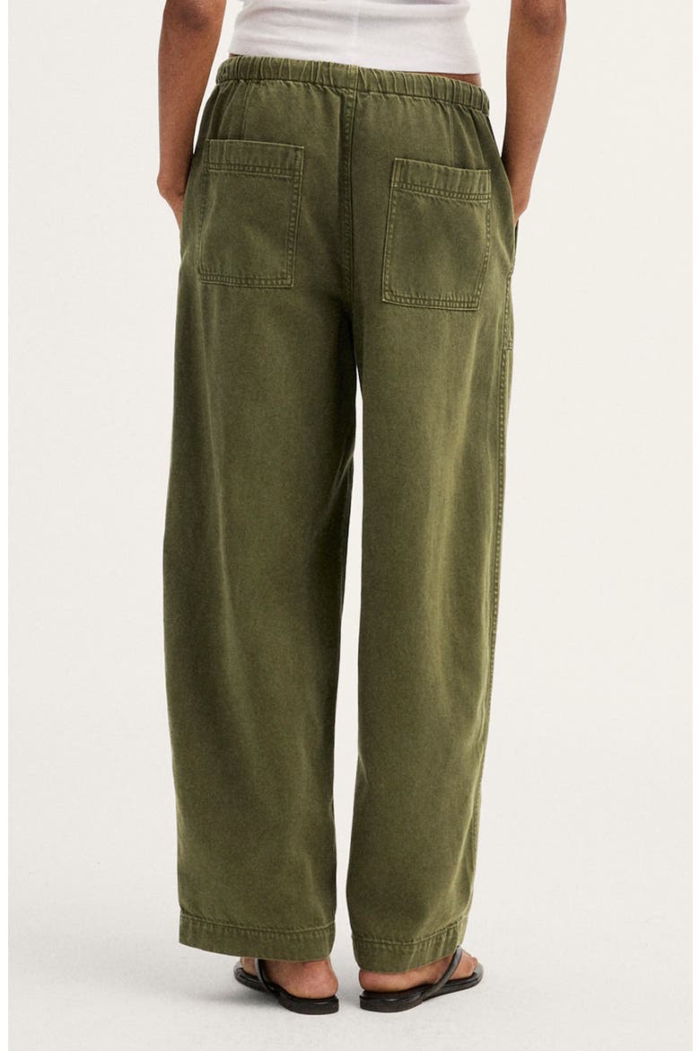 Pull-On Barrel Leg Airy Denim Utility Pants, Alternate, color, FADED IVY