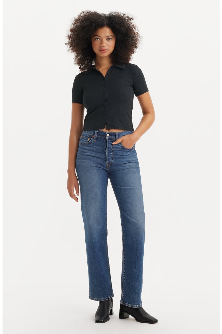 Ribcage High Waist Straight Leg Jeans, Alternate, color, THE LAST STRAW
