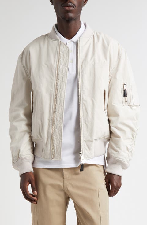 Twisted Sleeve Cotton Blend Flight Jacket