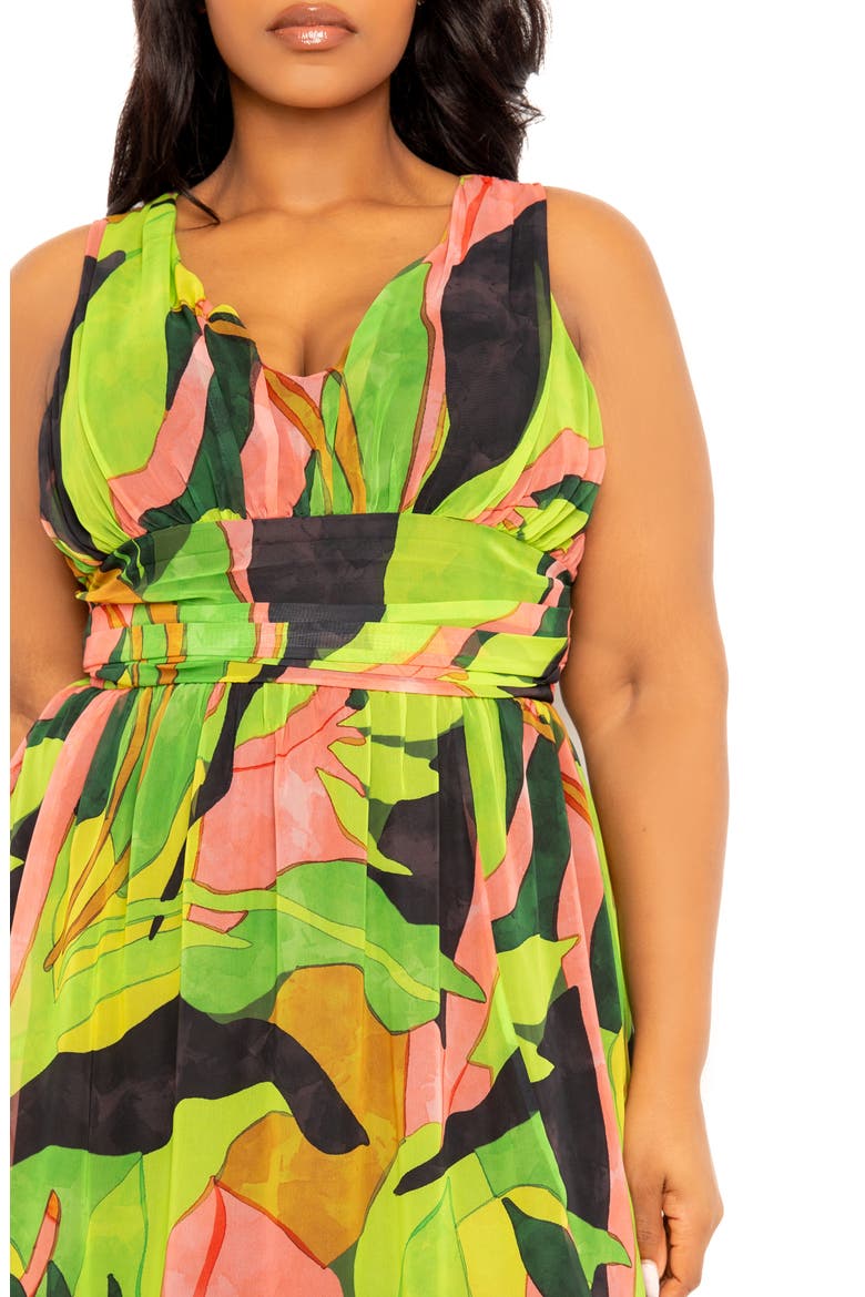 Abstract Print Maxi Dress, Alternate, color, GREEN MULTI