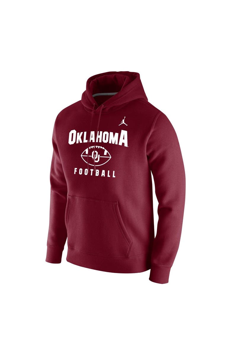 Jordan Brand Men's Jordan Brand Crimson Oklahoma Sooners Football Oopty Oop Club Fleece Pullover Hoodie, Main, color, 
