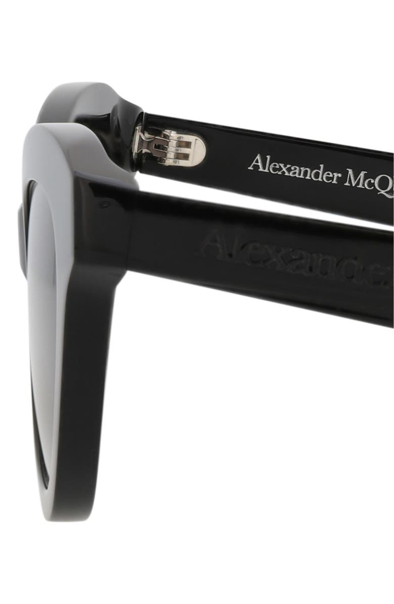 McQueen 51mm Cat Eye Sunglasses, Alternate, color, Black Black Grey
