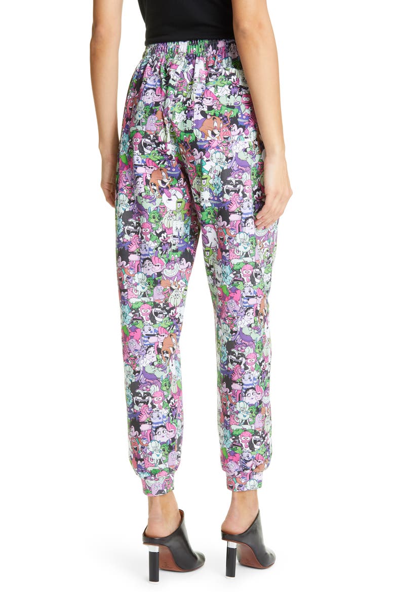Cartoon Mania Print Ankle Joggers, Alternate, color, MULTICOLOR/ HOT