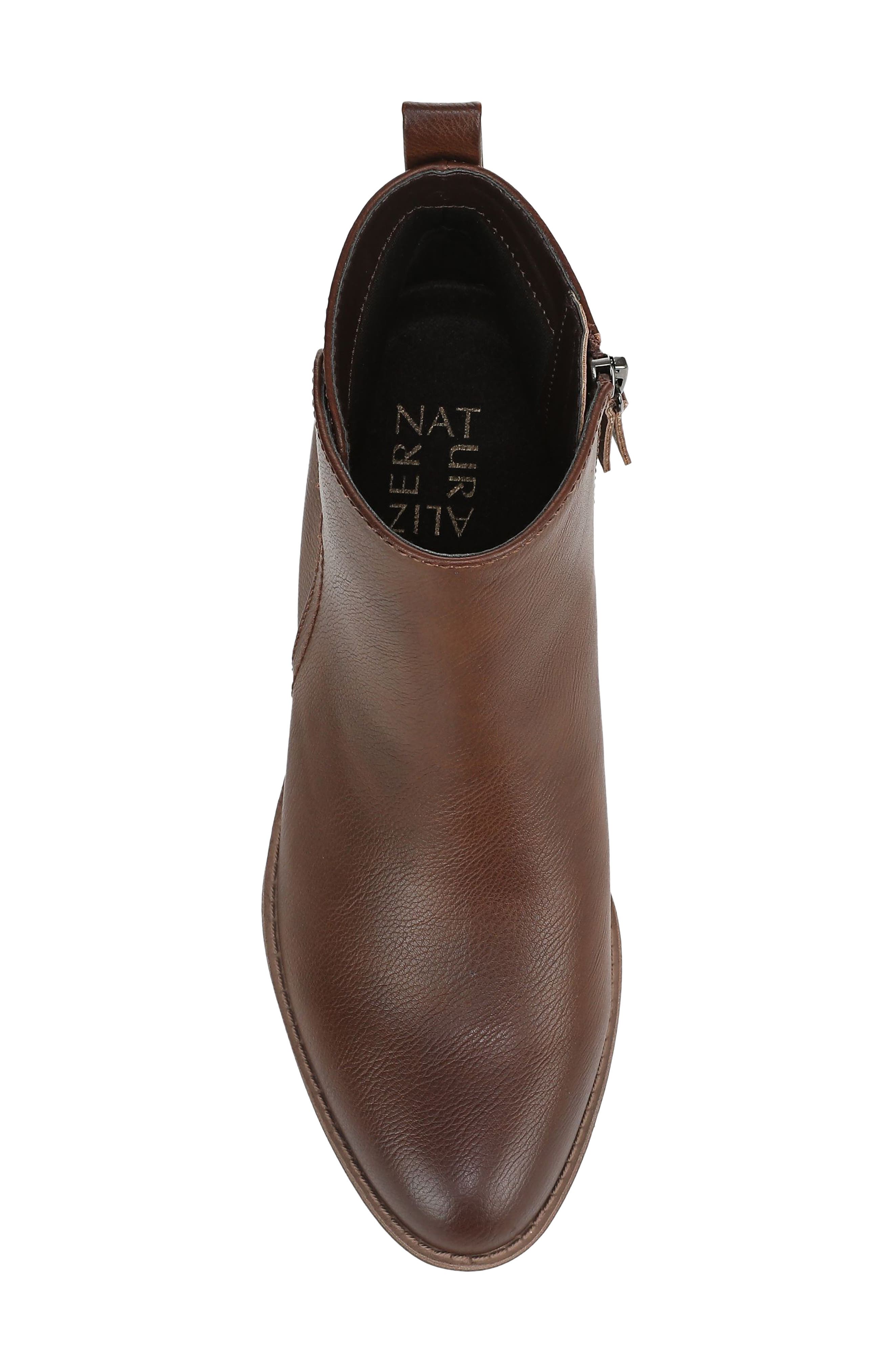 Zaylee Bootie, Alternate, color, CAPPUCCINO BROWN FAUX LEATHER