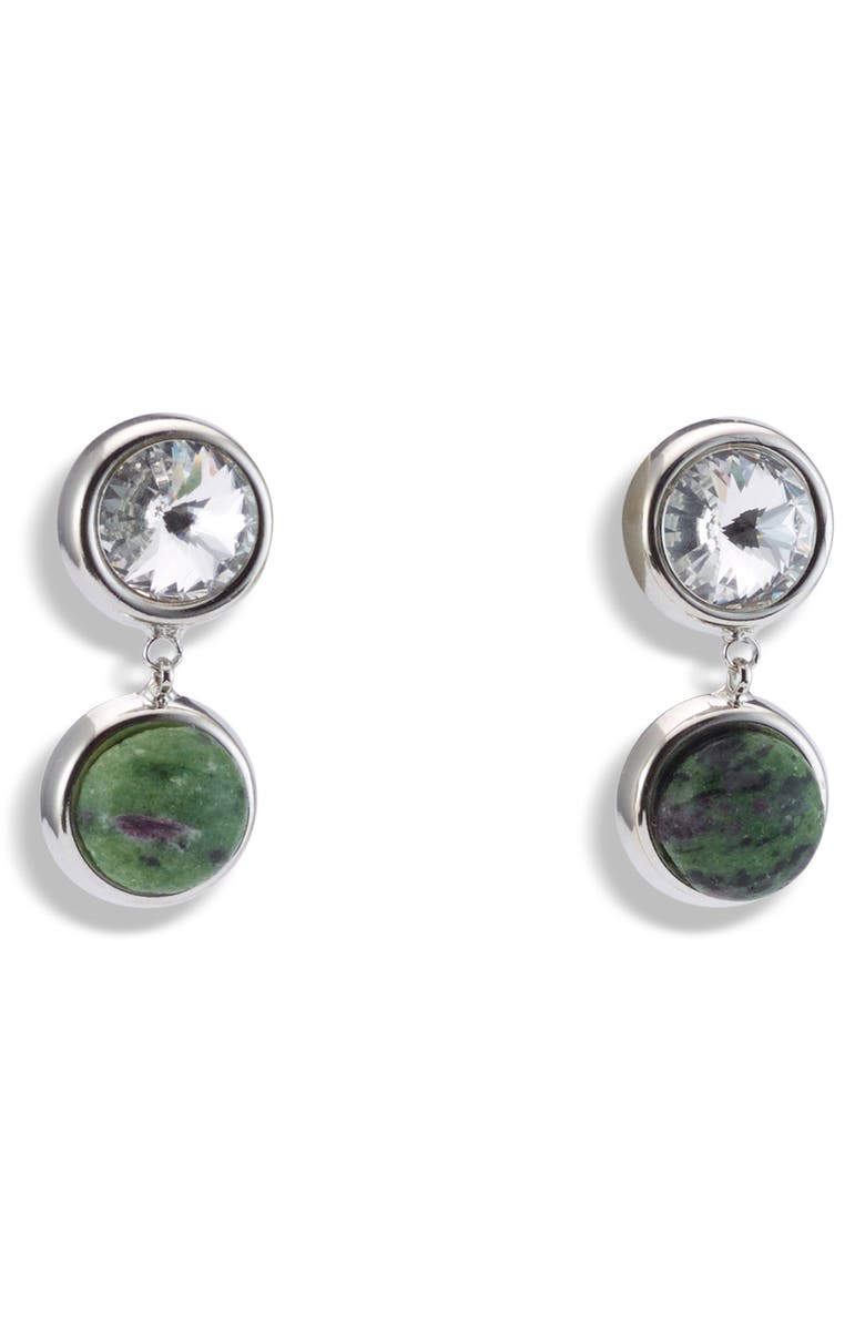 LELET NY Clare Crystal & Turquoise Drop Earrings, Main, color, Turquoise/ Rhodium