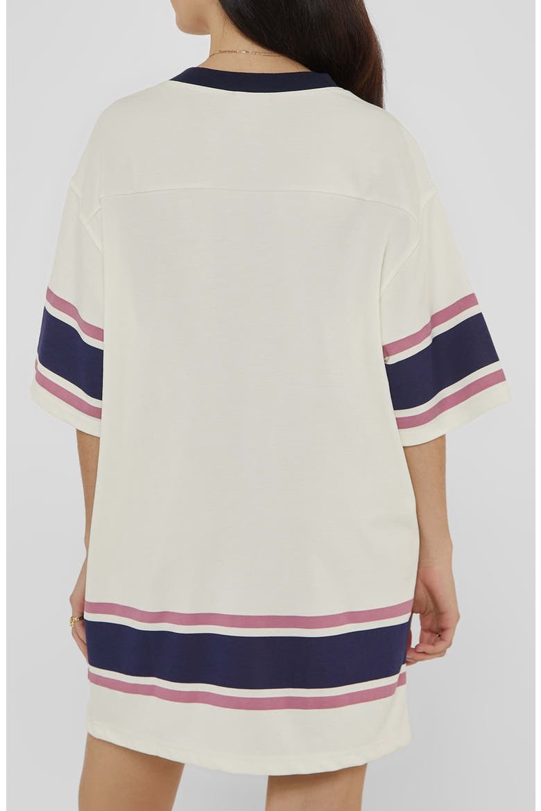Go Hockey Jersey T-Shirt Dress, Alternate, color, SANDY SHORE MULTI