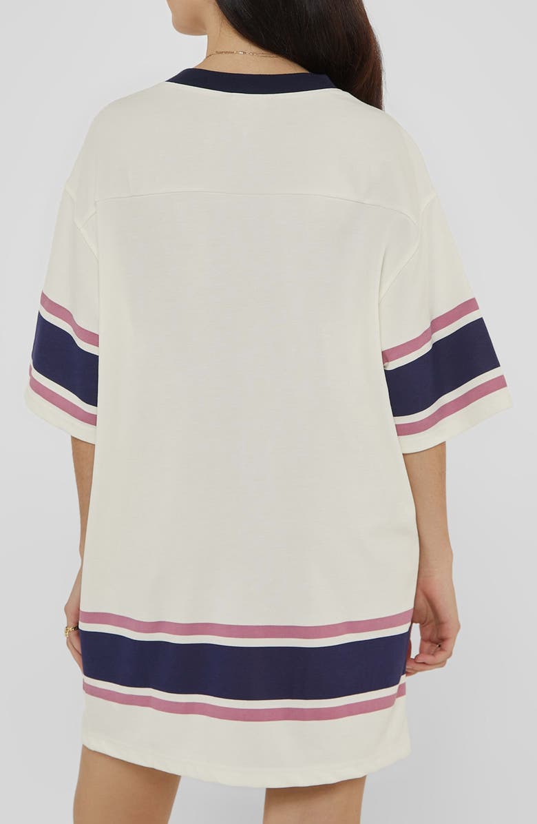 GUESS Go Hockey Jersey T-Shirt Dress, Alternate, color, Sandy Shore Multi