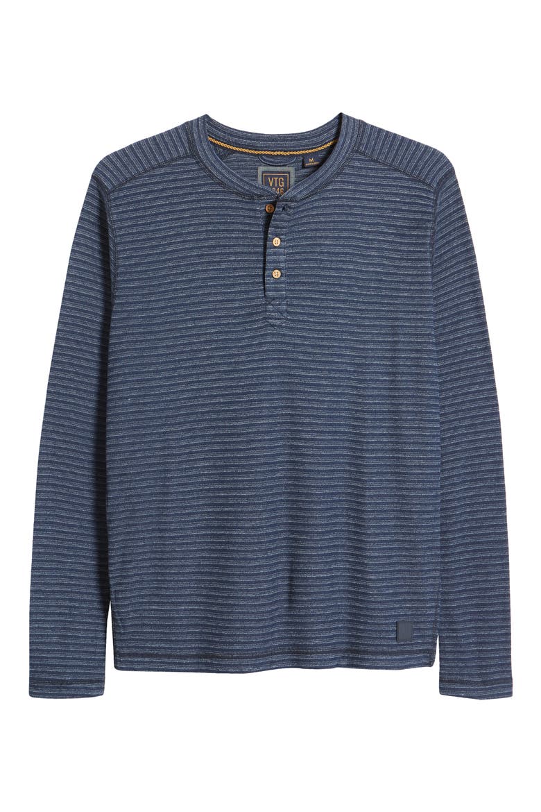 Yarn Dye Rib Long Sleeve Henley, Alternate, color, NAVY