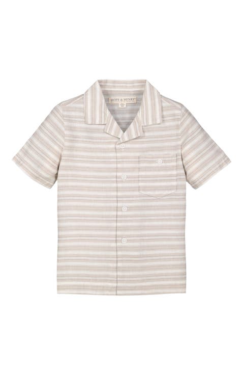 Baby Boys' Linen Short Sleeve Camp Shirt, Infant