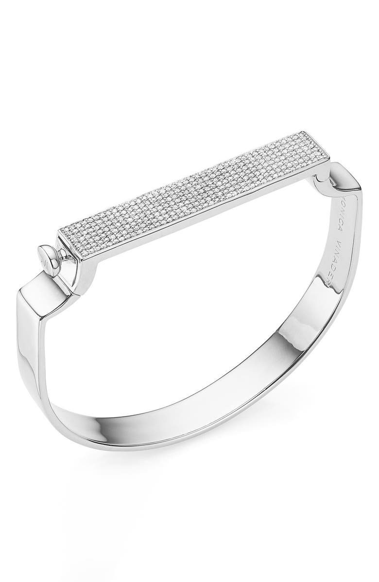 Monica Vinader Signature Diamond Bangle, Main, color, 