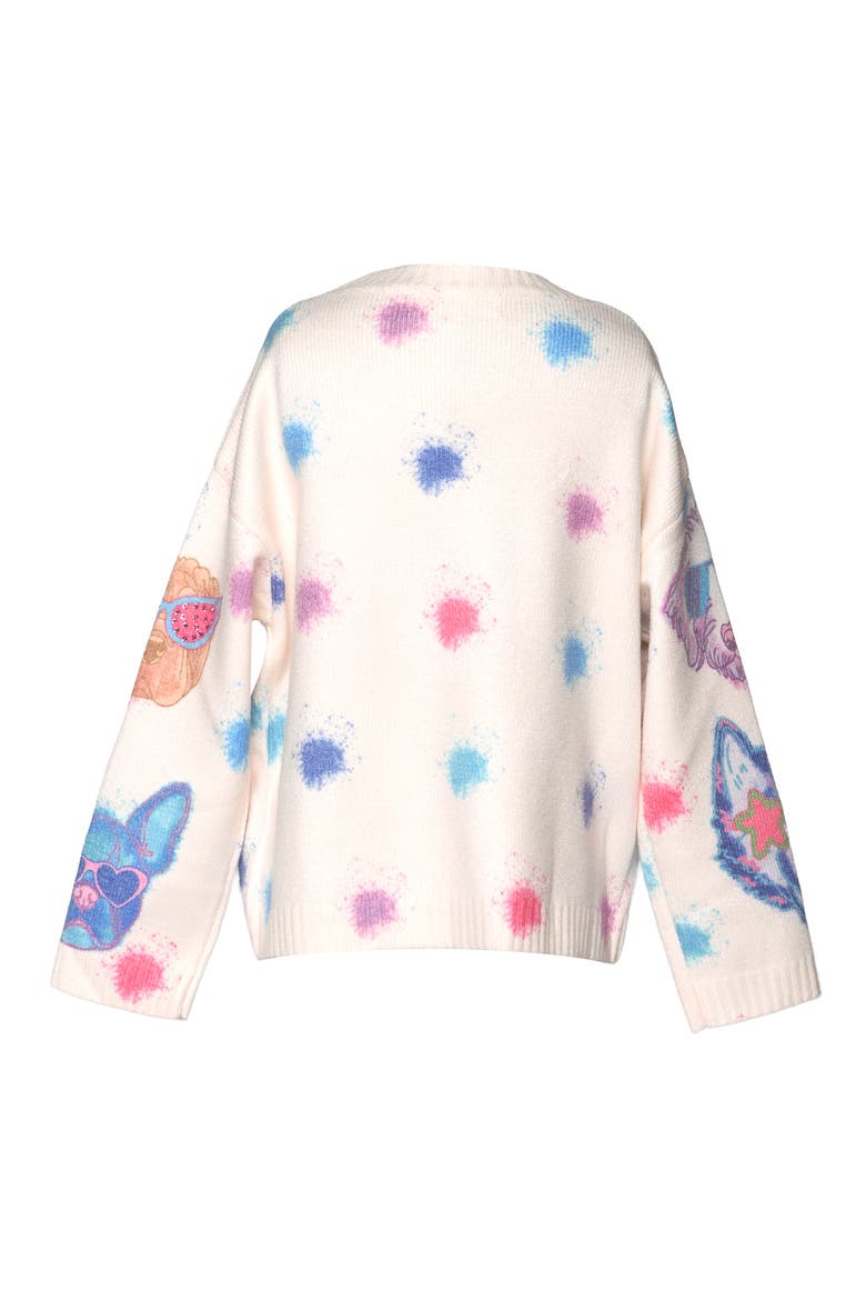 Kids' Dogs in Sunnies Embellished Sweater, Alternate, color, IVORY MULTI