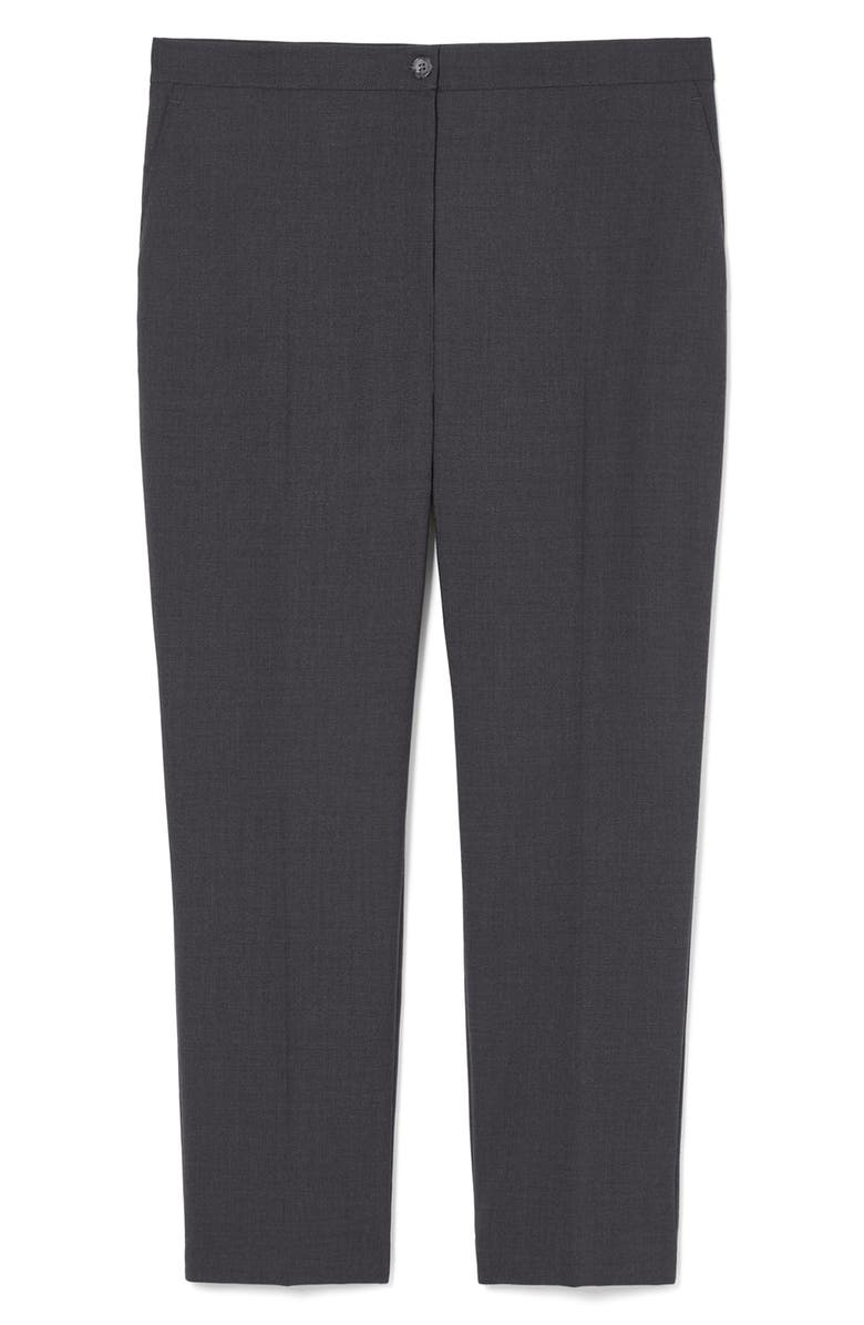 Marina Rinaldi Candore Stretch Virgin Wool Pants, Alternate, color, Dark Grey