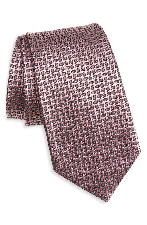 Geometric Silk Jacquard Tie