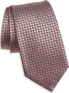 ZEGNA TIES Geometric Silk Jacquard Tie